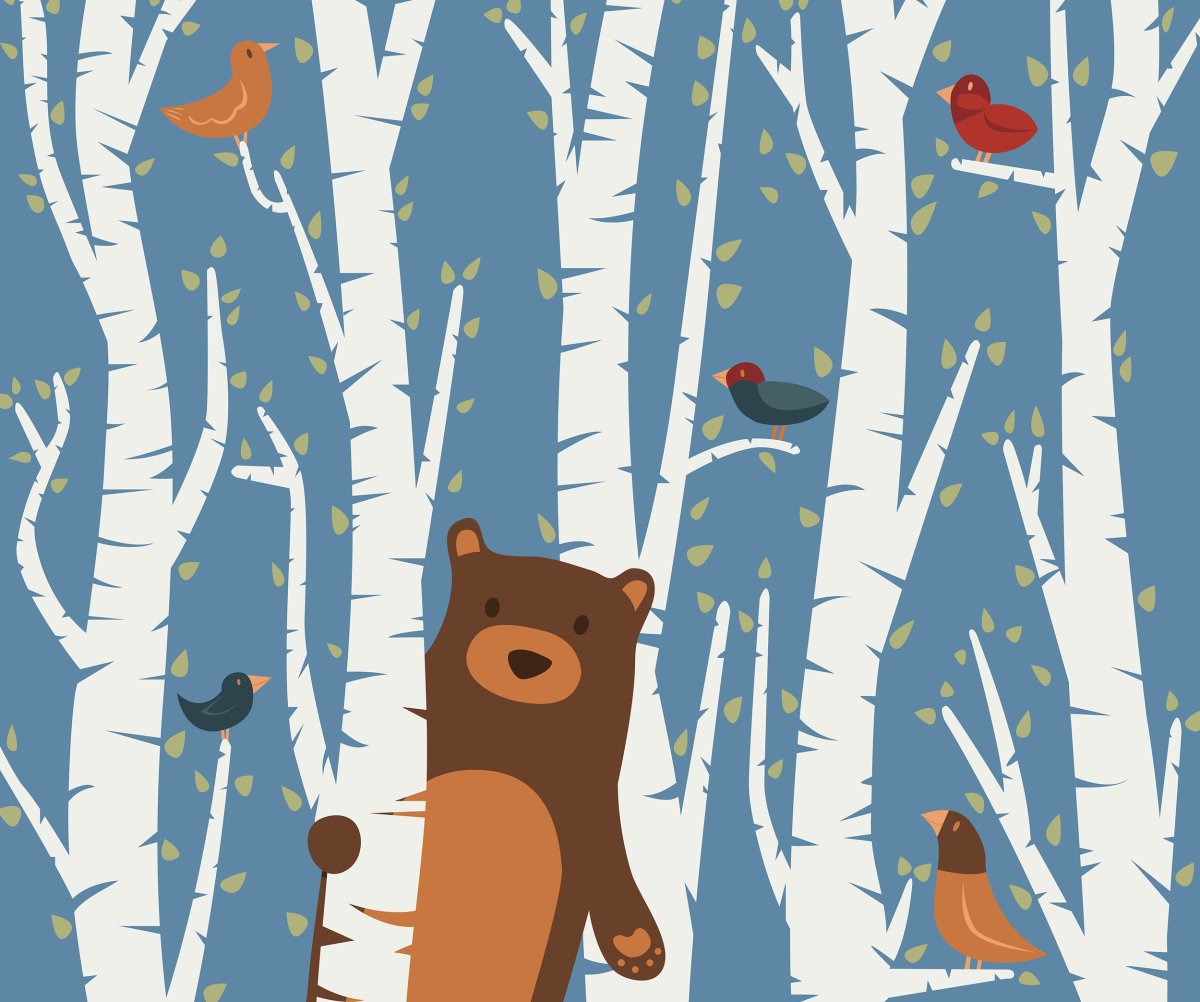 Медведь и береза