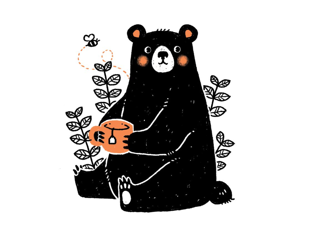 Медведь медитирует