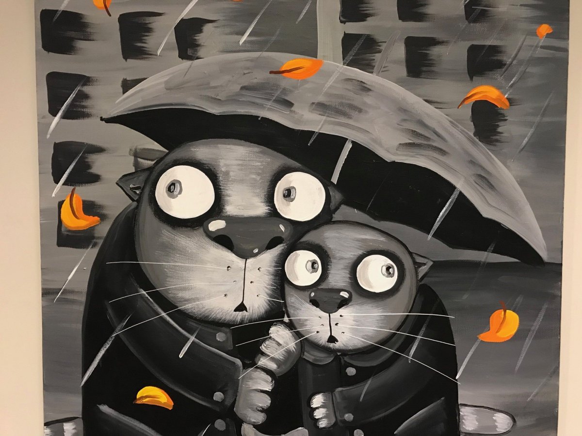 Грустный кот арт