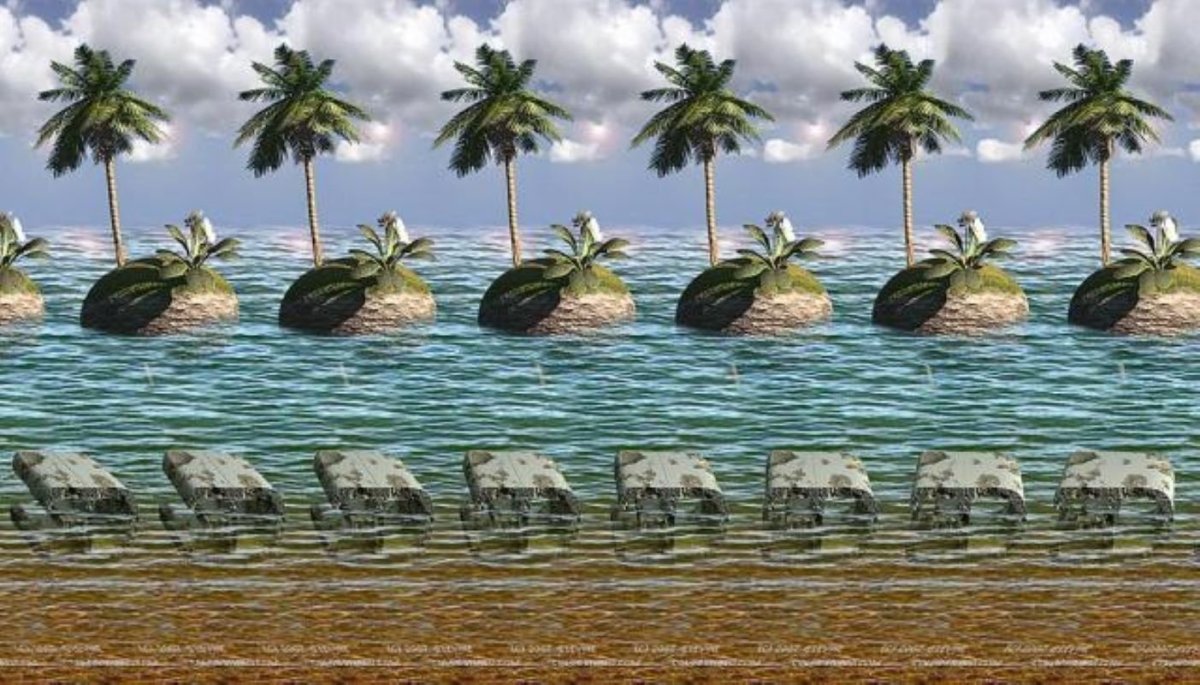 Стереограмма море