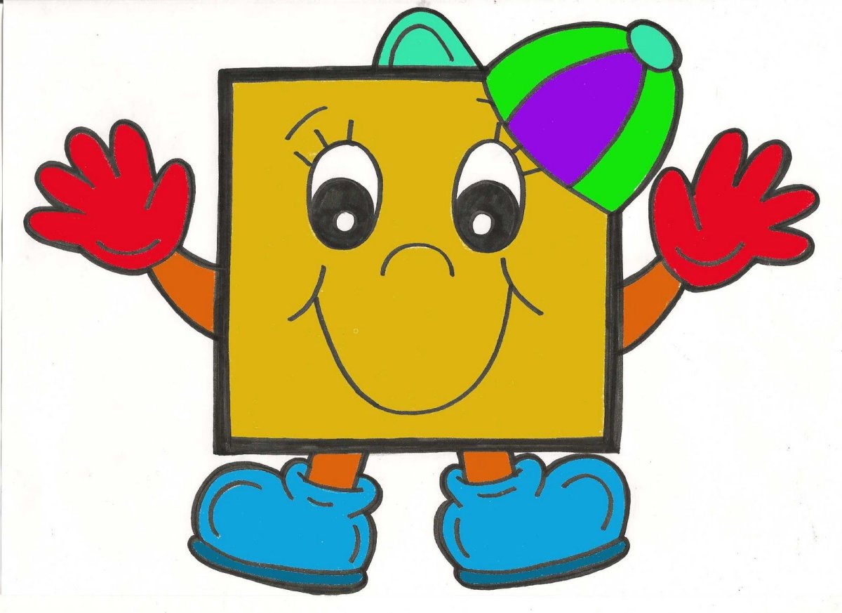 Геометрические фигуры с глазками для детей