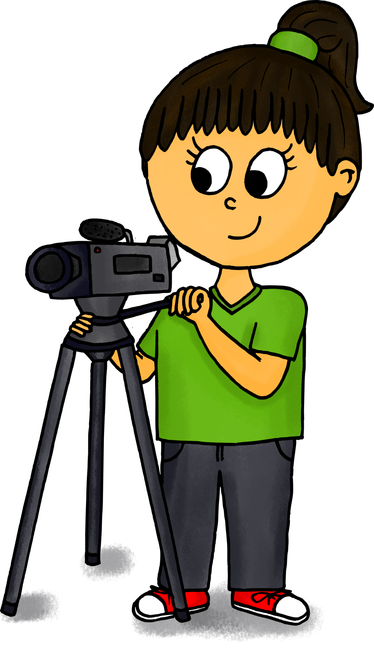 Мультяшный человек с фотоаппаратом