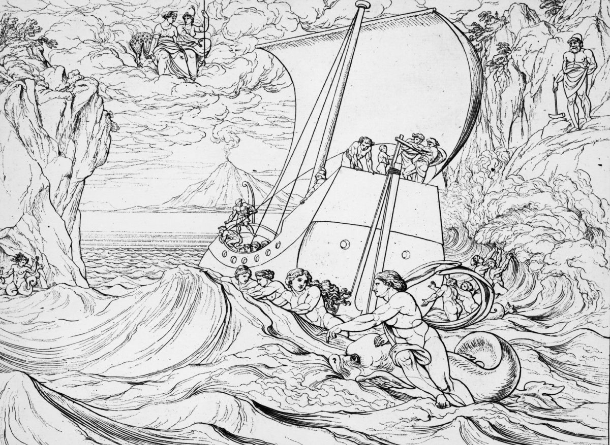 Иллюстрация к поэме Гомера Одиссея на острове циклопов