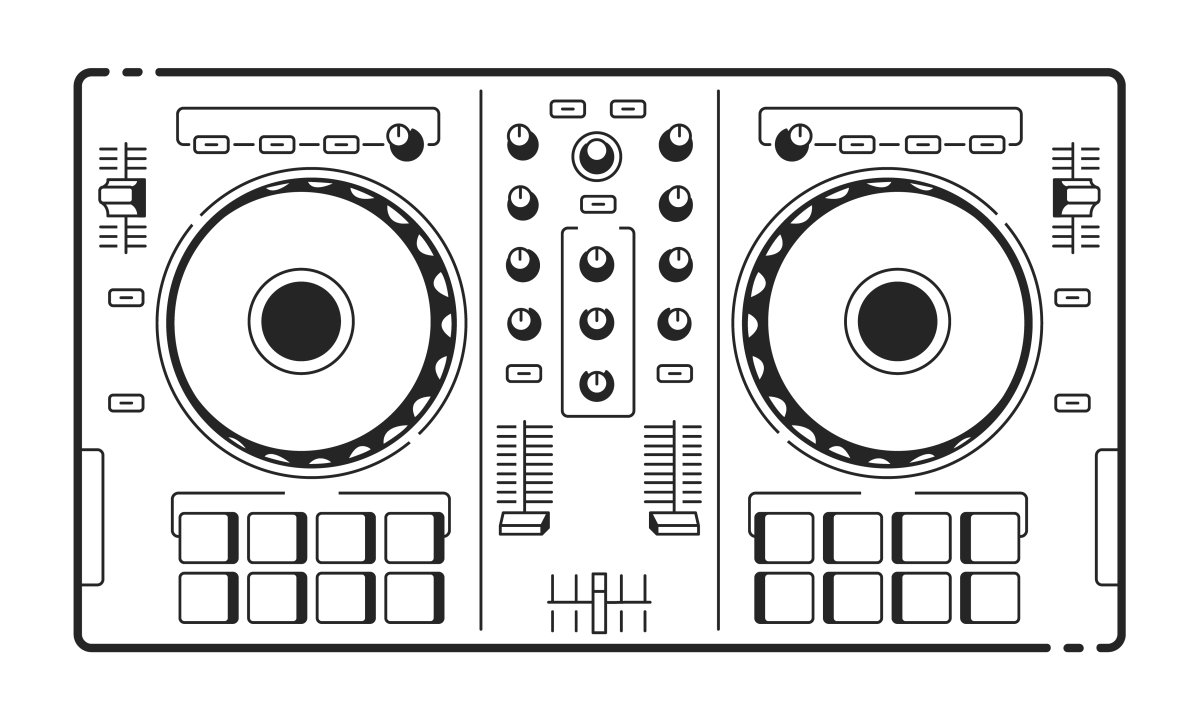 Диджйски й пульт вектор