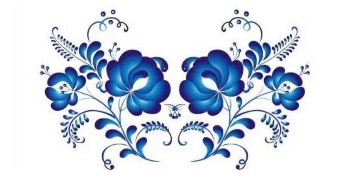 Орнаментная роспись Гжель