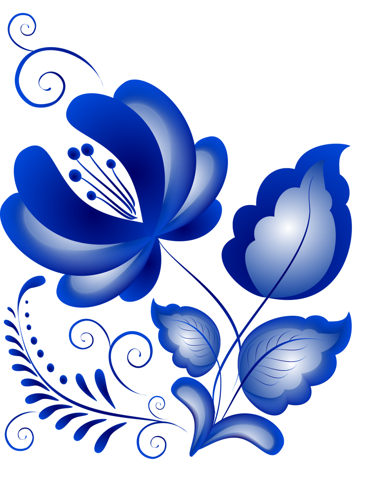 Орнаментная роспись Гжель