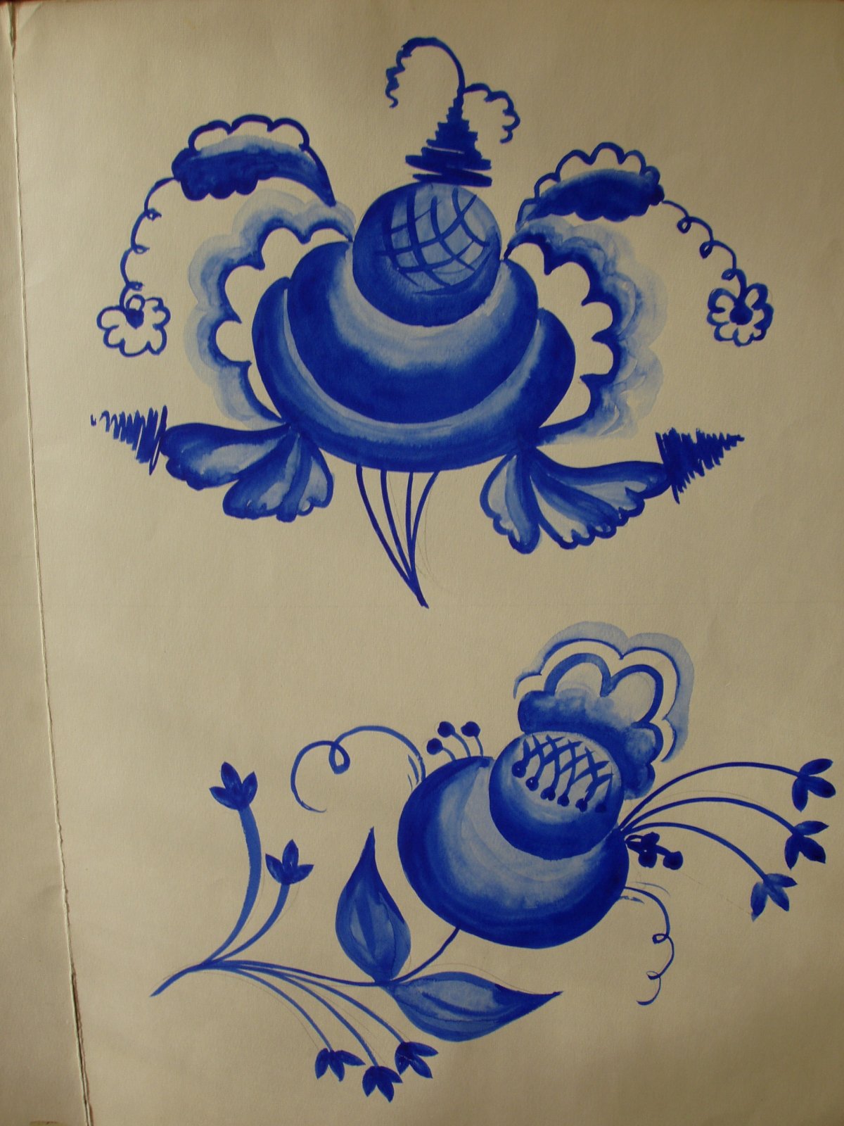 Элементы и узоры гжельской росписи