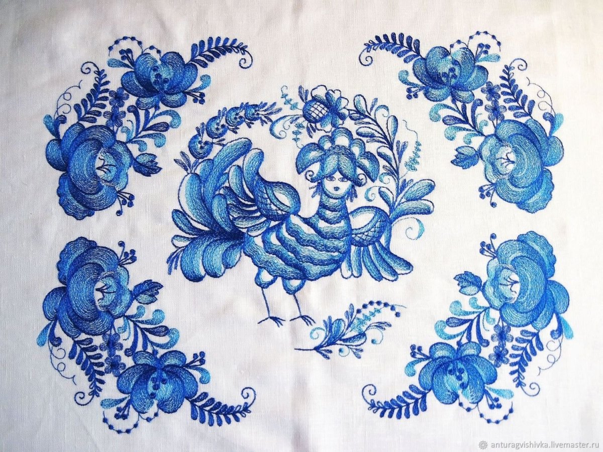 Орнаментная роспись Гжель