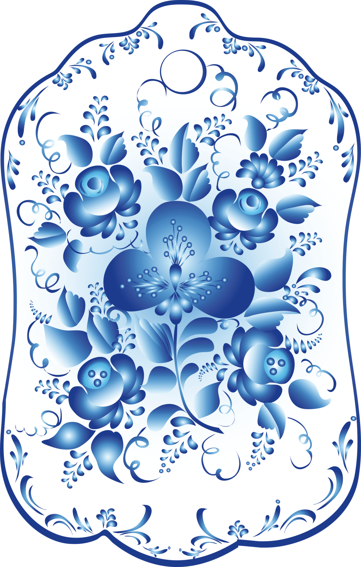 Гжель орнаментальная роспись