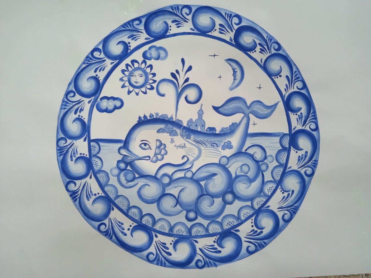 Основные элементы гжельской росписи для детей