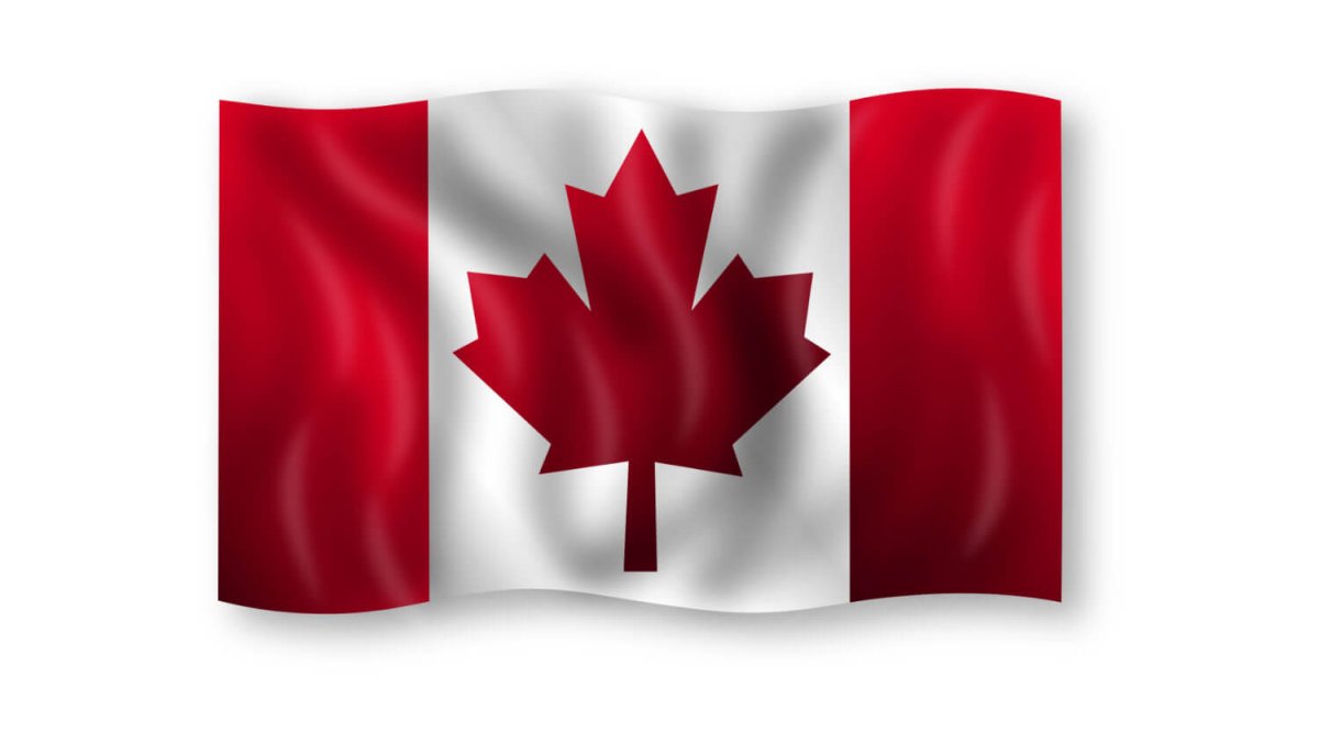 Флаг Канады на белом фоне