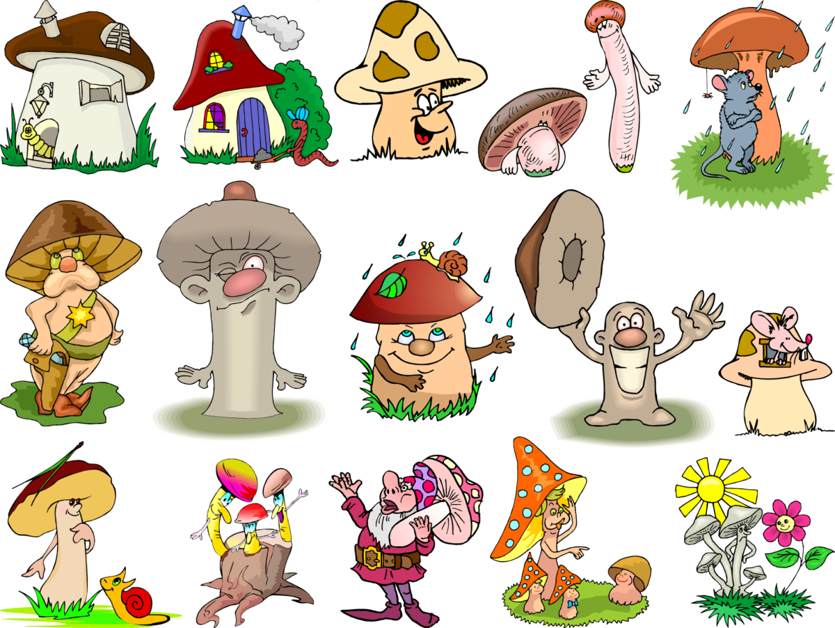 Гриб мультяшный