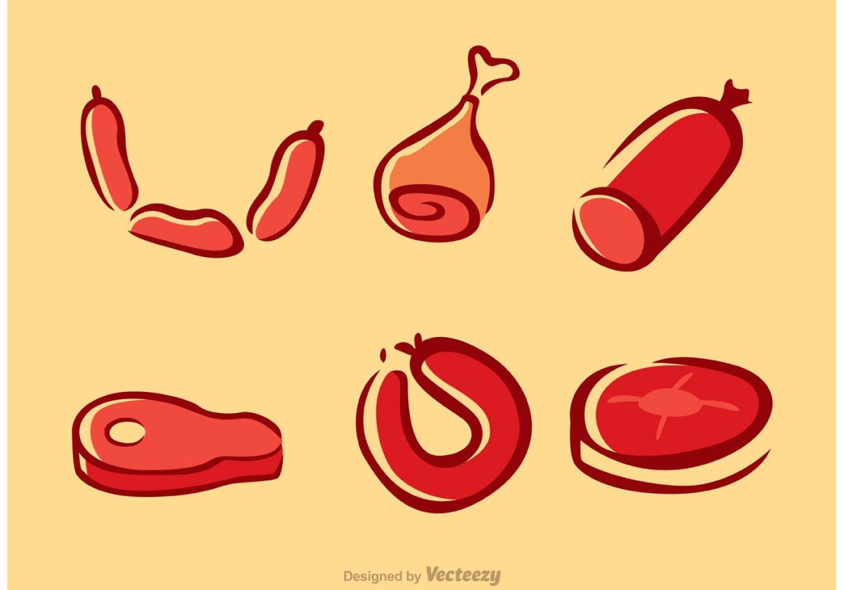 Колбаса сосиски вектор