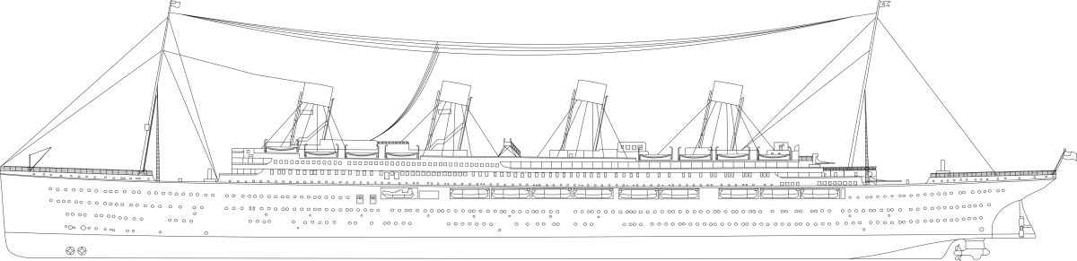 Титаник раскраска вид сбоку