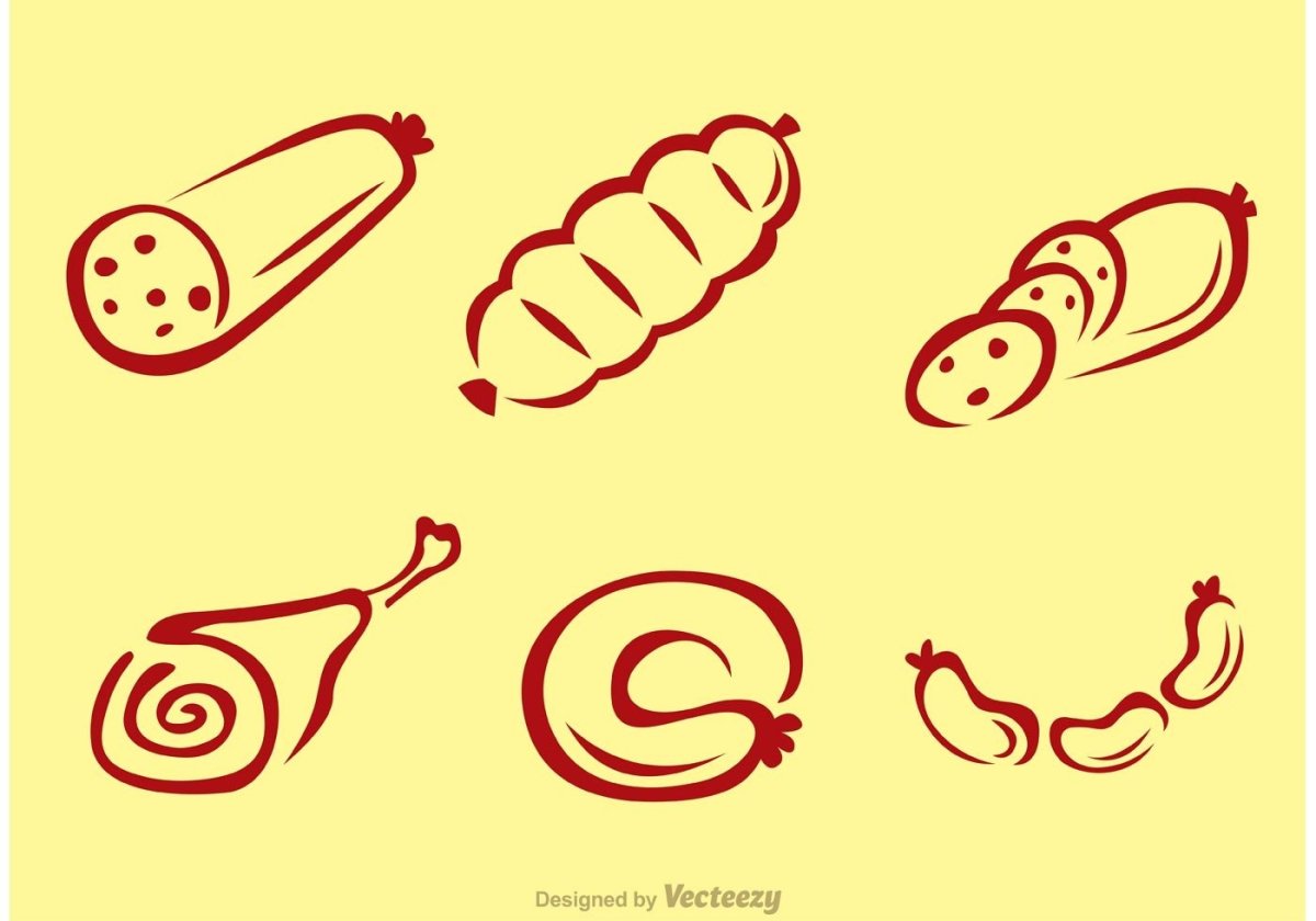 Колбаса сосиски вектор