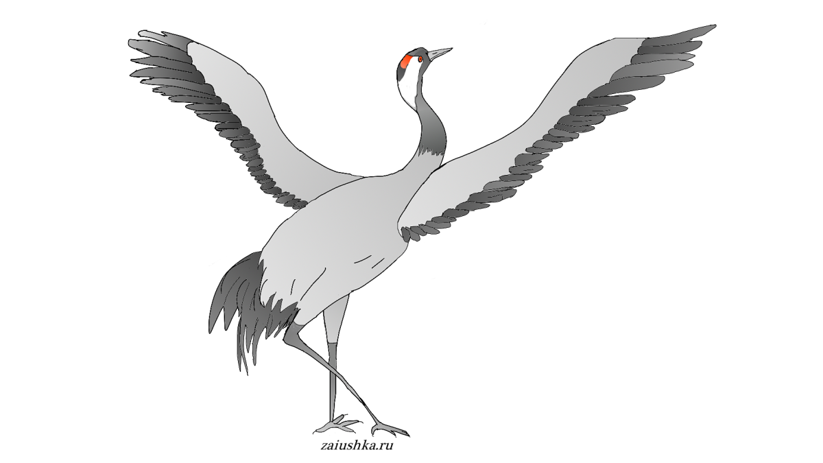 Журавль мультяшный