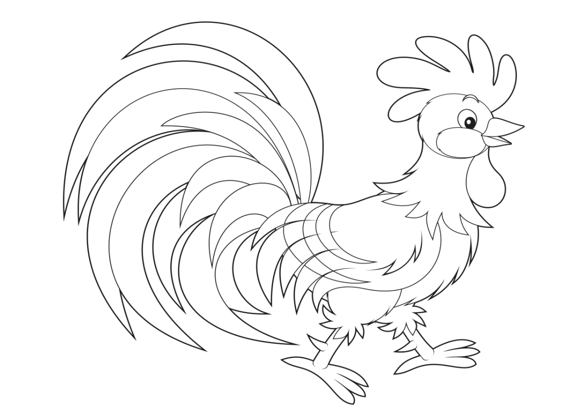 Петушок. Раскраска