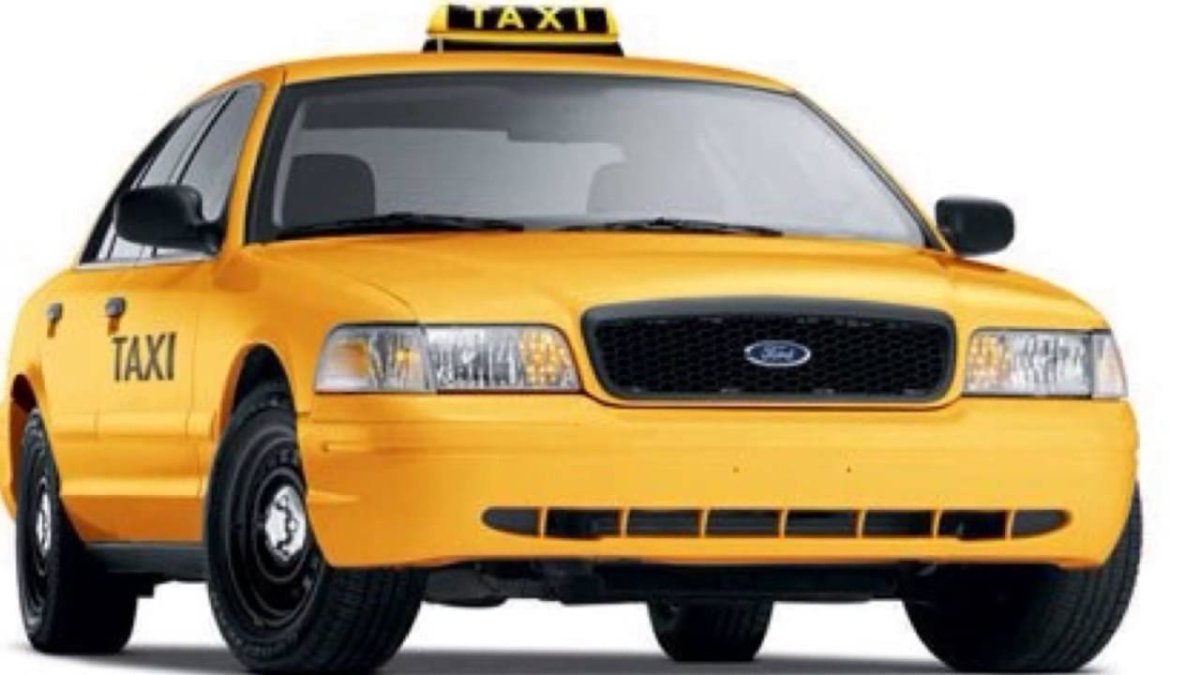 Машина такси на прозрачном фоне