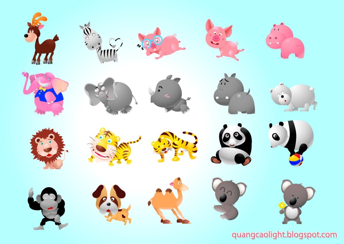 Зверюшки сафари мультяшные