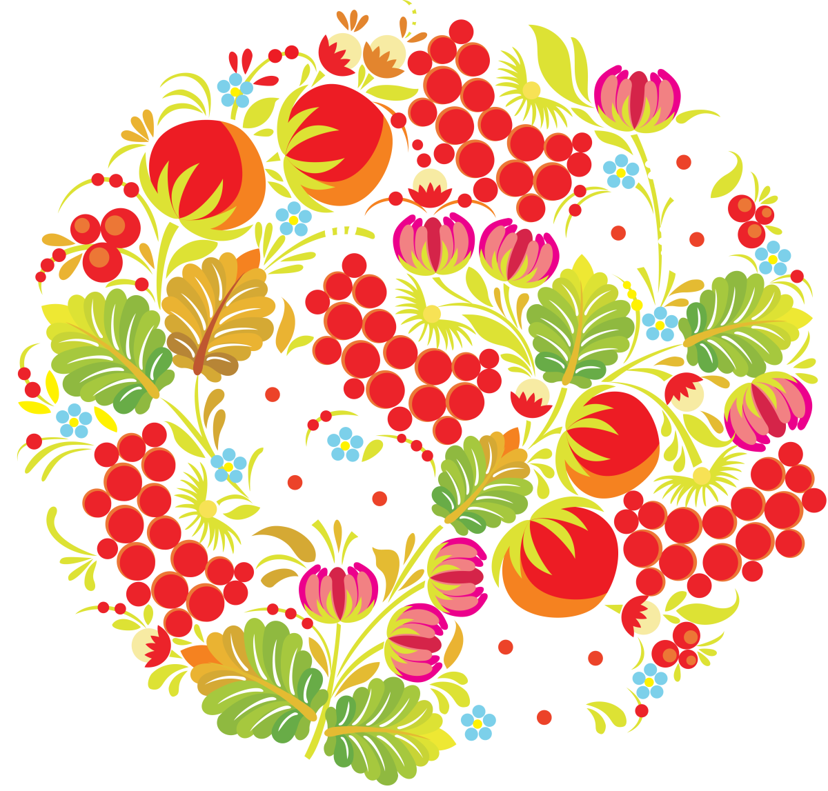 Цветочно ягодный орнамент