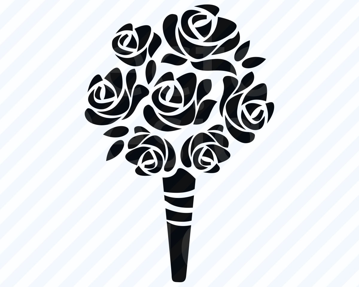 Букет цветов черно белый