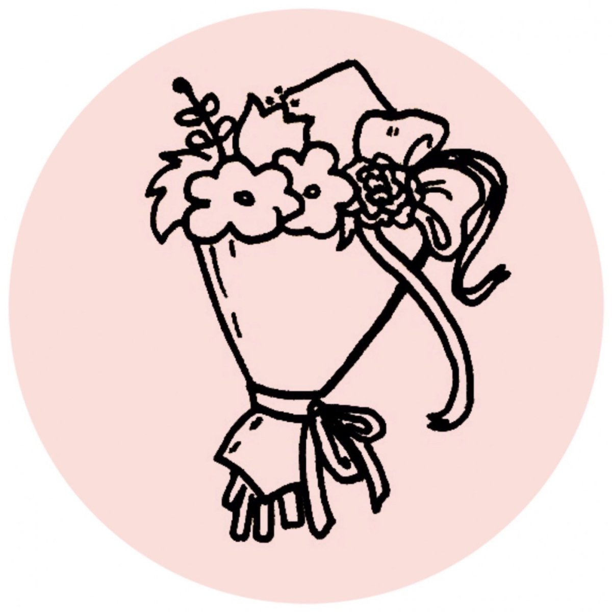 Букет контурный рисунок