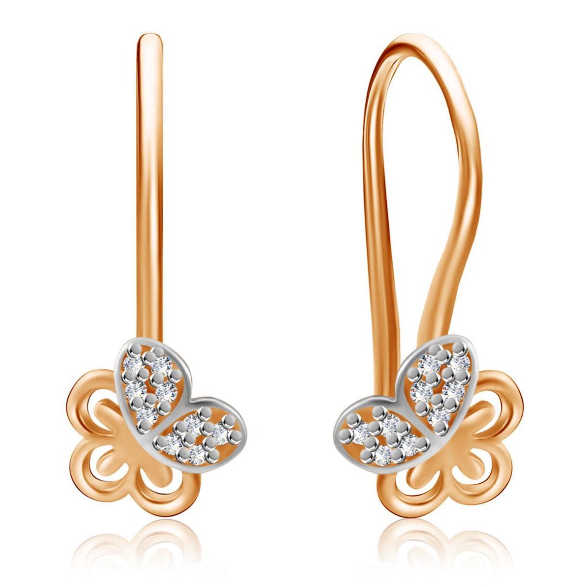 Бронницкий ювелир серьги из красного золота д0268-026886