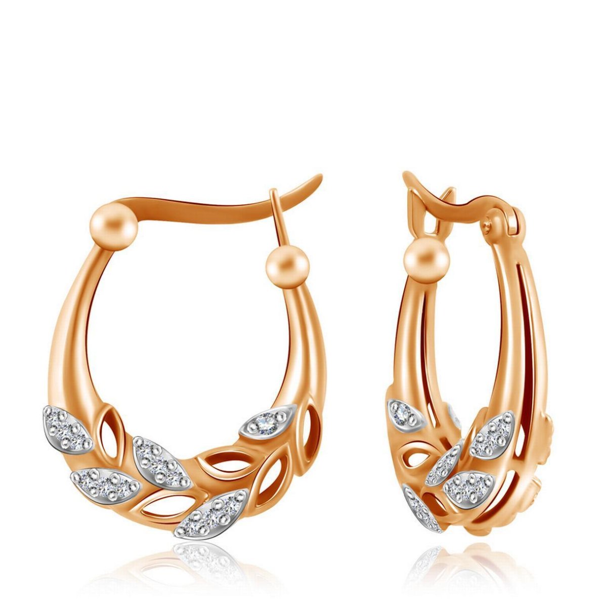 Бронницкий ювелир серьги из красного золота ф7157-2-6251