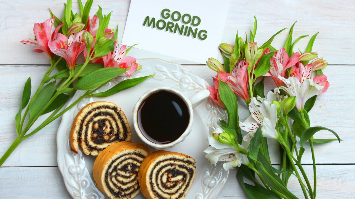 Кофе и цветы