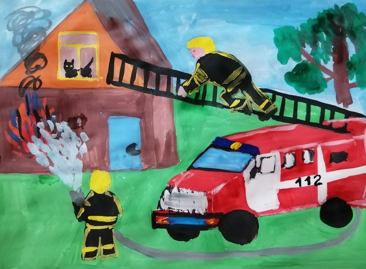Рисунок на пожарную тему