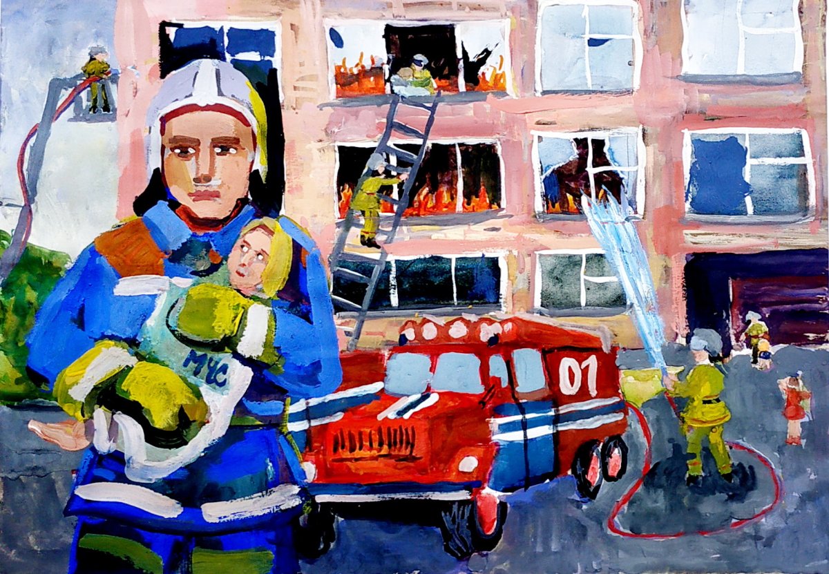 Рисунок на тему профессия спасатель