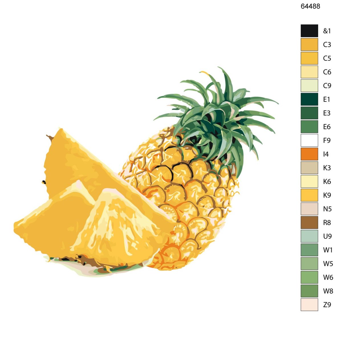 Ананас на прозрачном фоне