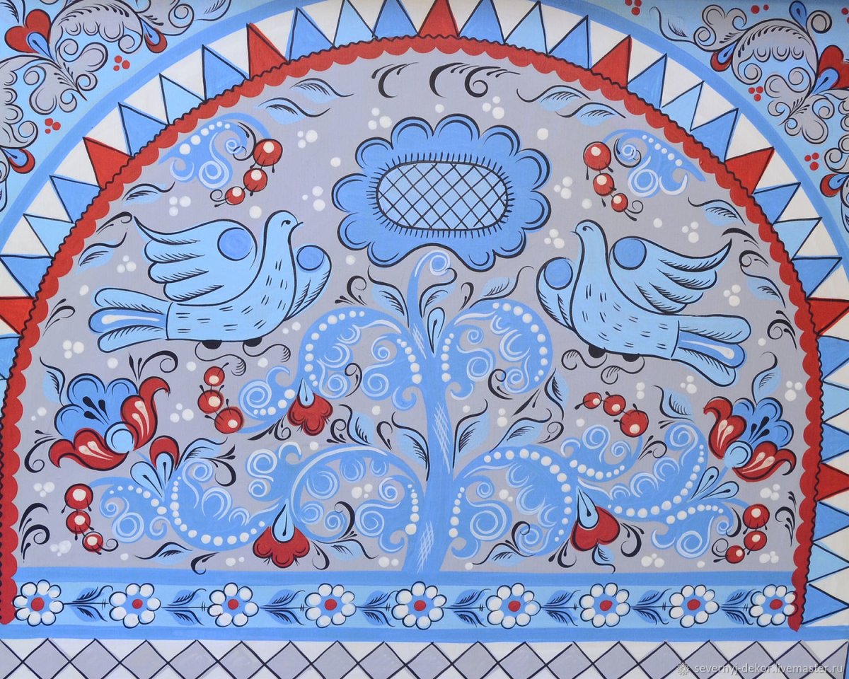 Борецкая роспись птицы