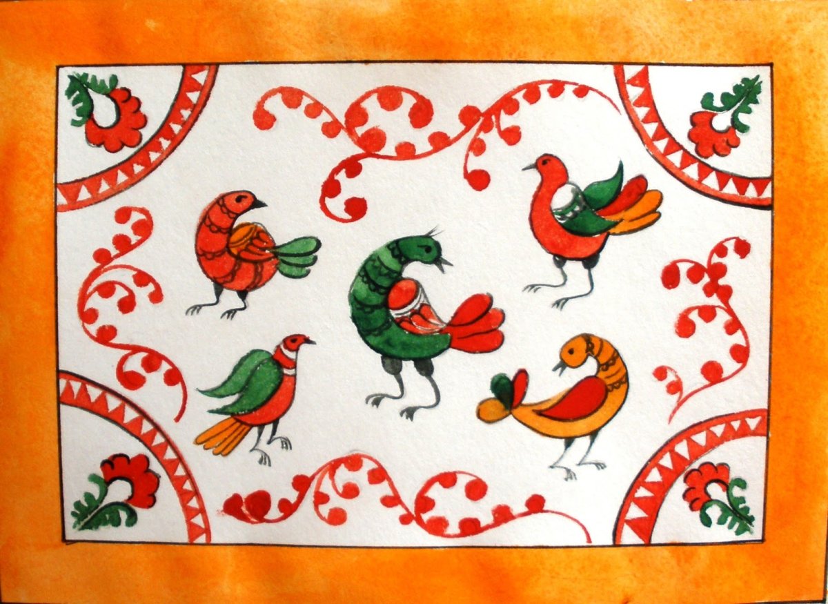 Борецкая роспись сундук