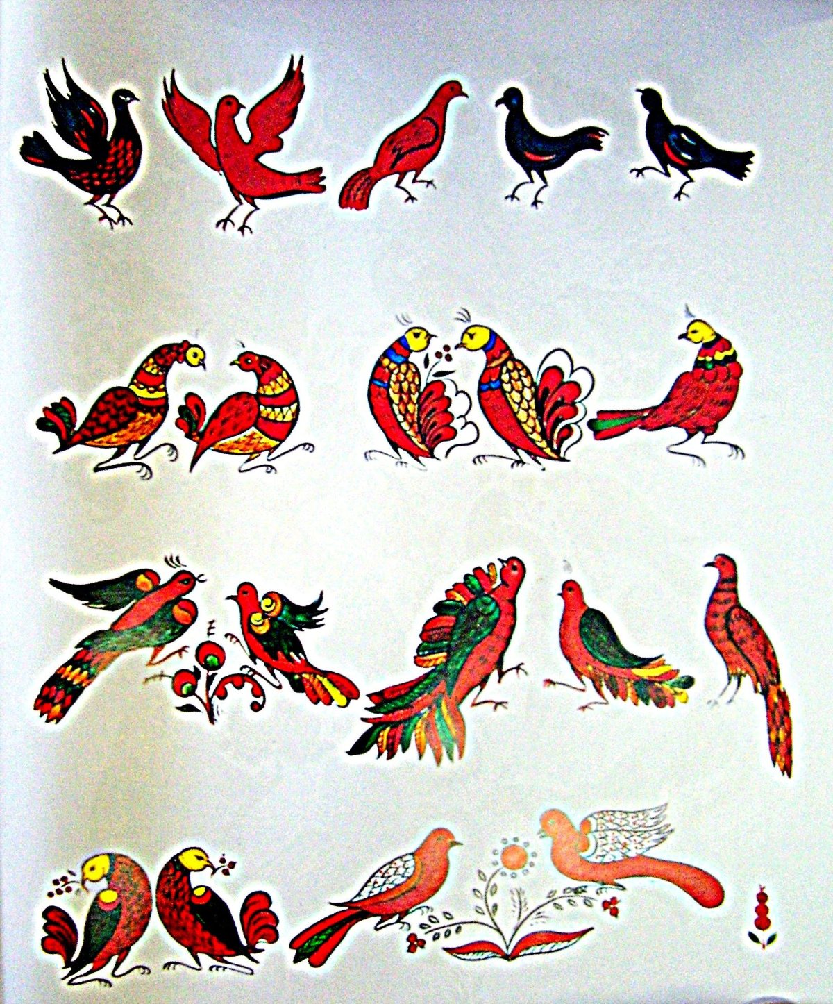 Пермогорская роспись птица Сирин