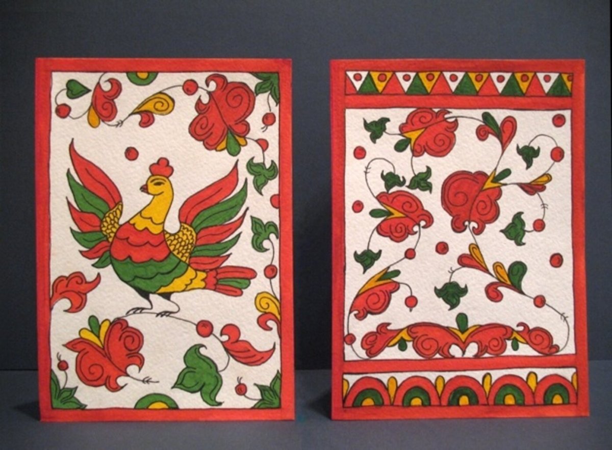 Северодвинская роспись Борецкая Древо жизни