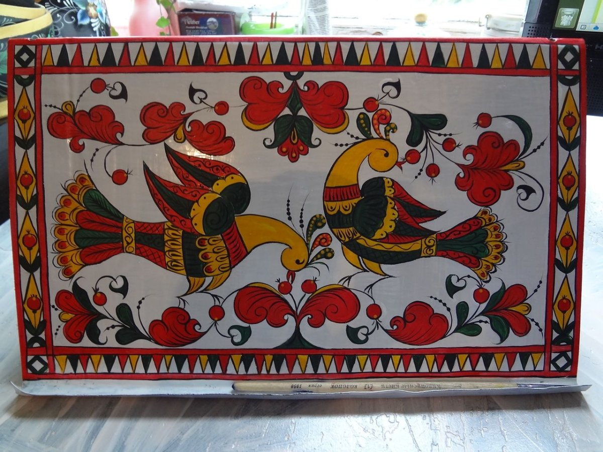 Птица Сирин в пермогорской росписи