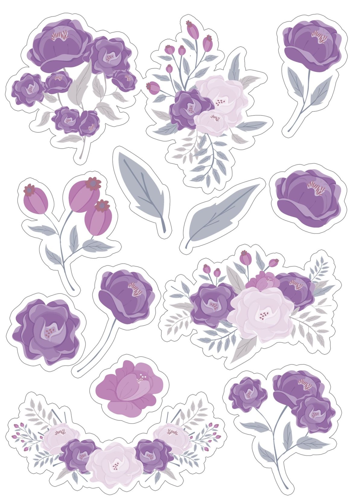 Наклейки в фиолетовых тонах