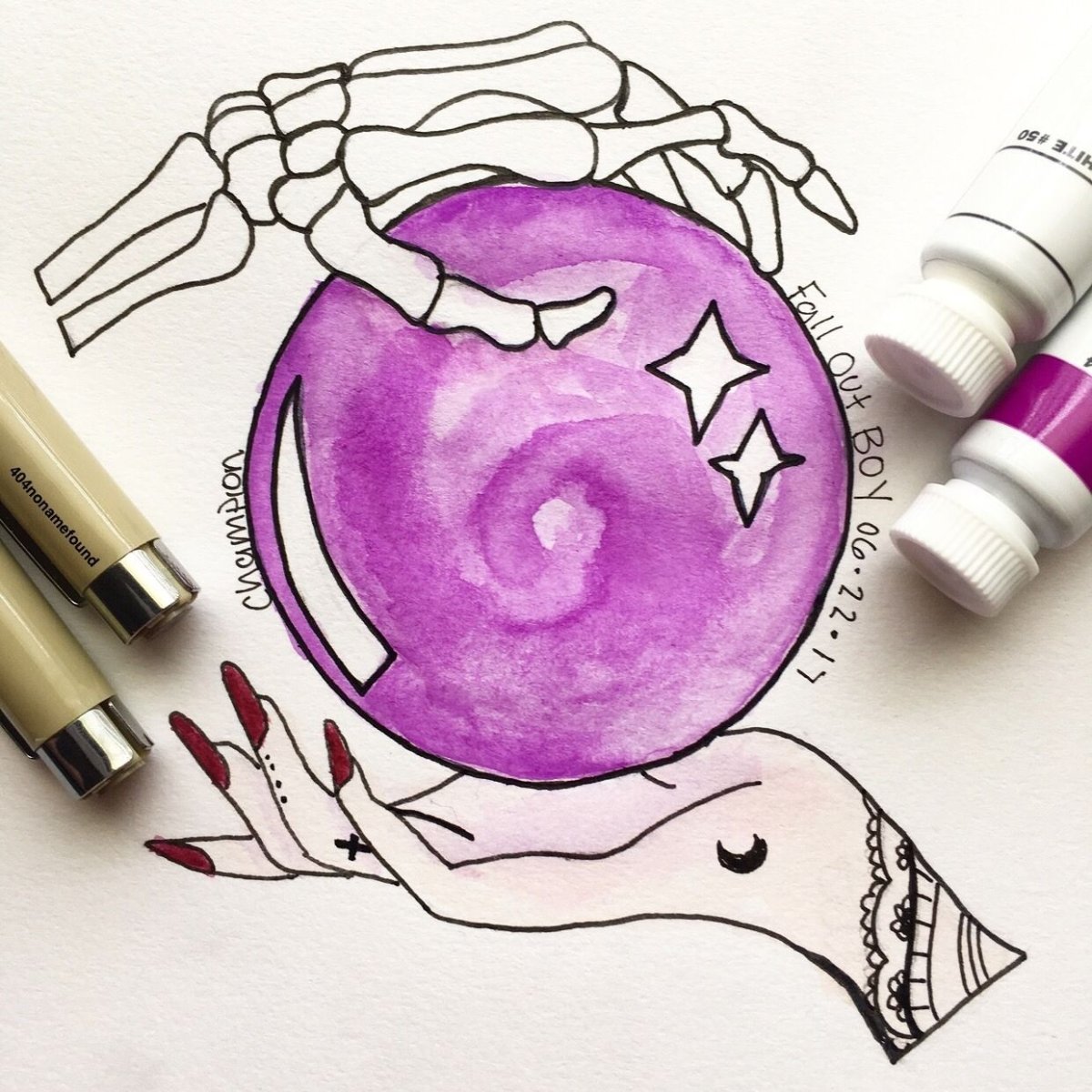 Фиолетовый рисунок легкий