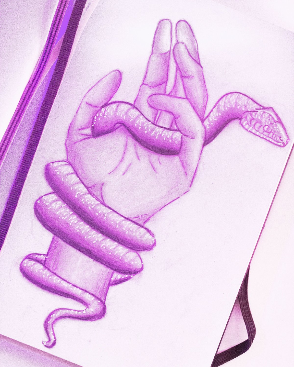 Фиолетовые волосы акварелью