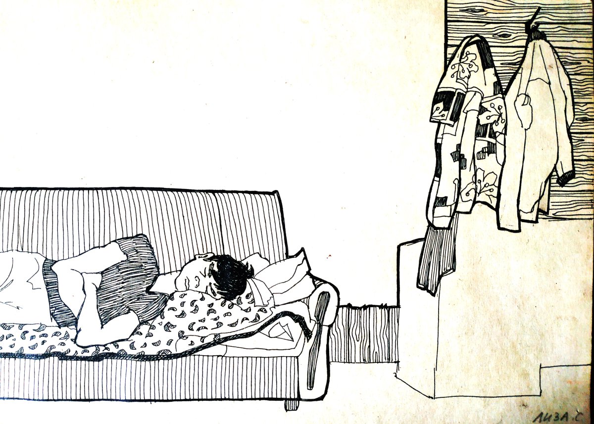 Ленивая женщина на диване