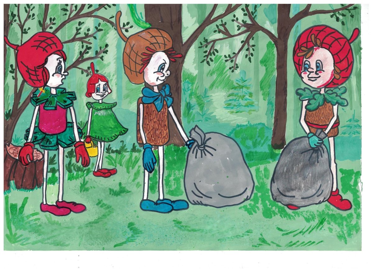 Рисунок шестиклассника на тему Эколята
