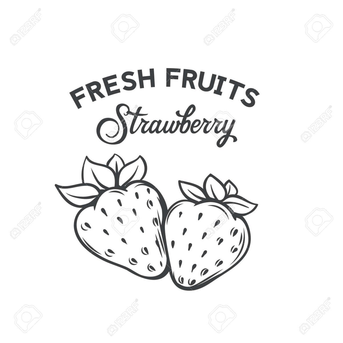 Клубника трафарет