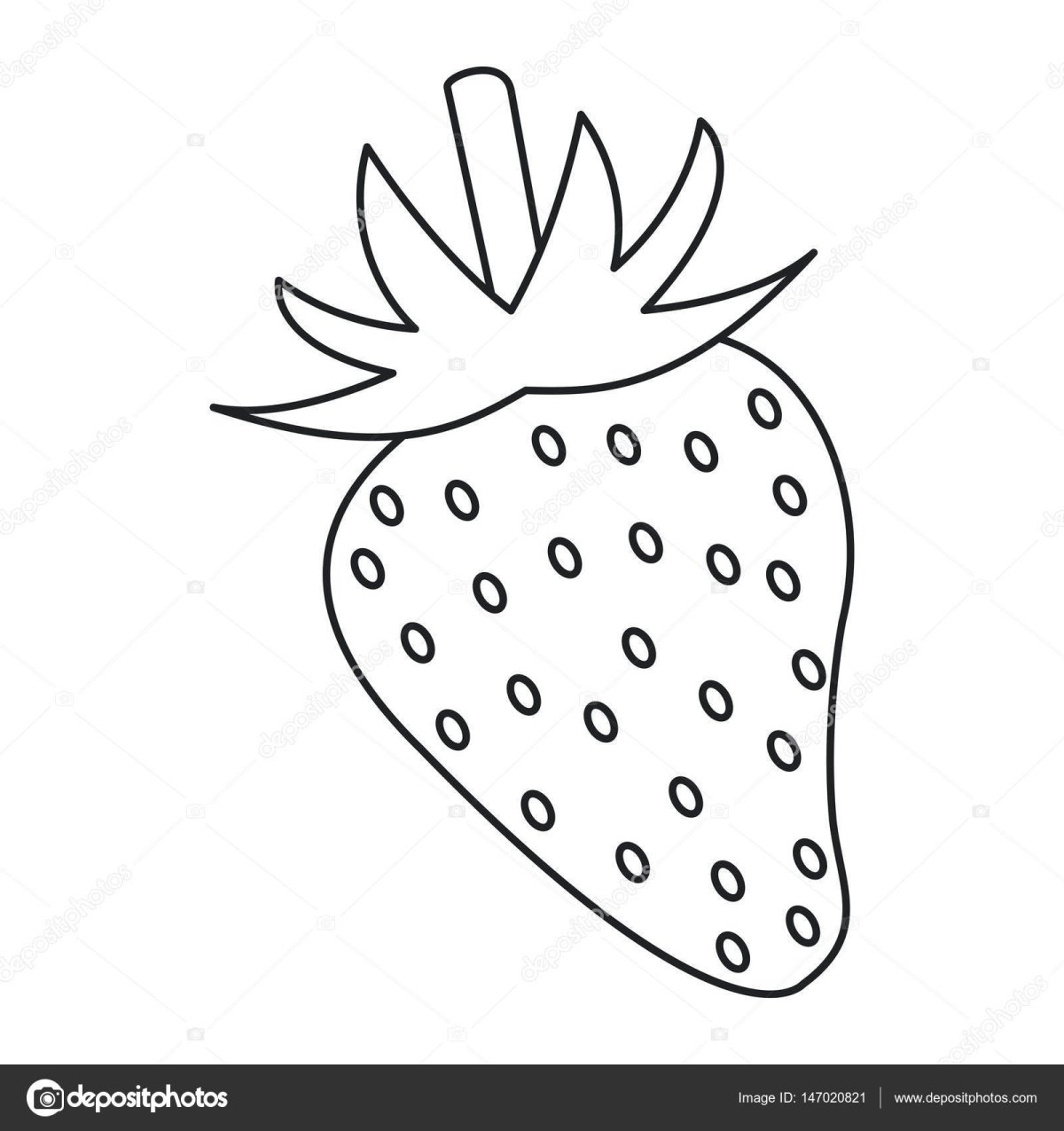 Клубника рисунок легкий