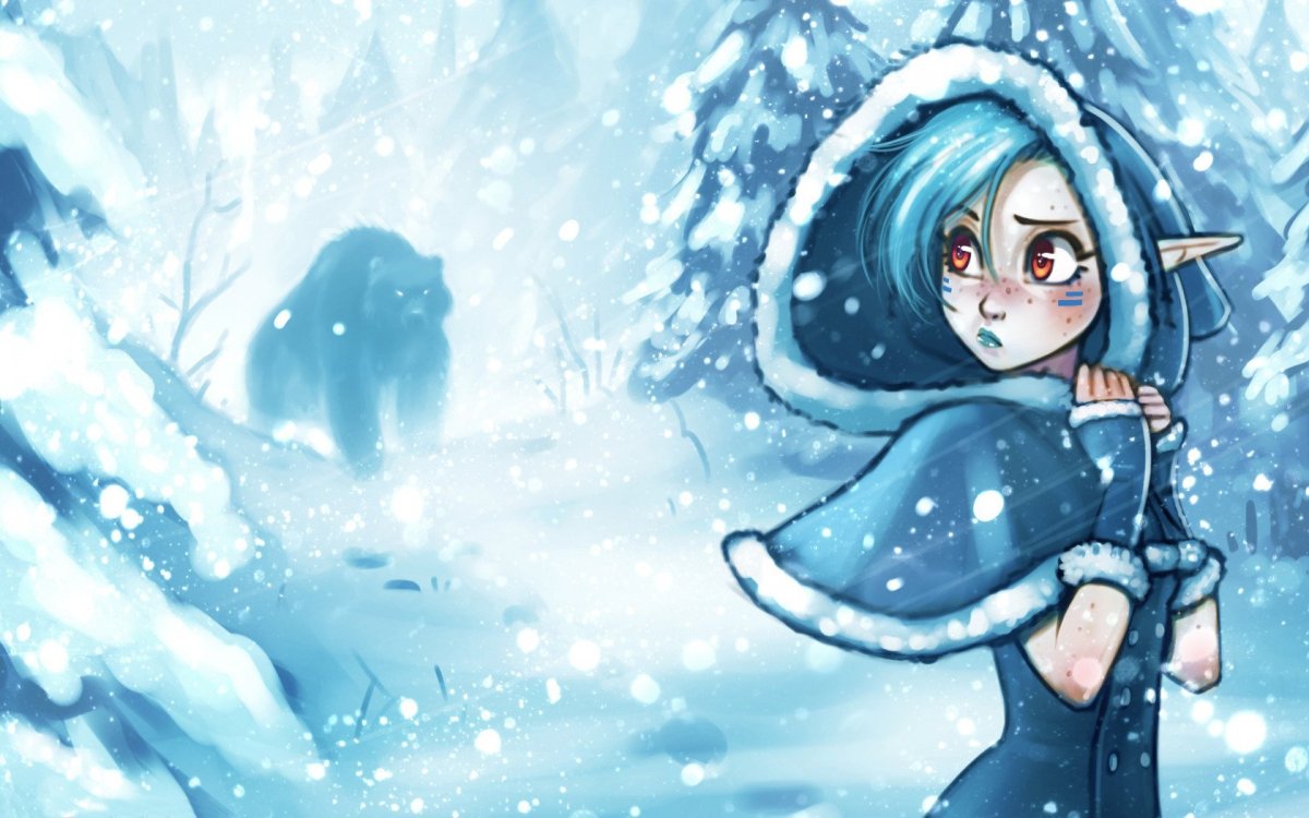 Зимний рисунок карандашом