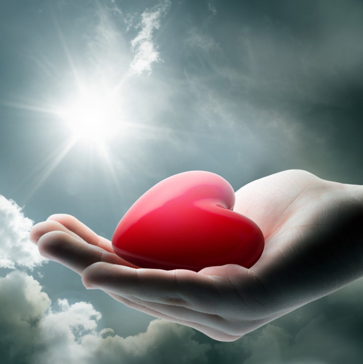 Снежное сердечко в руках