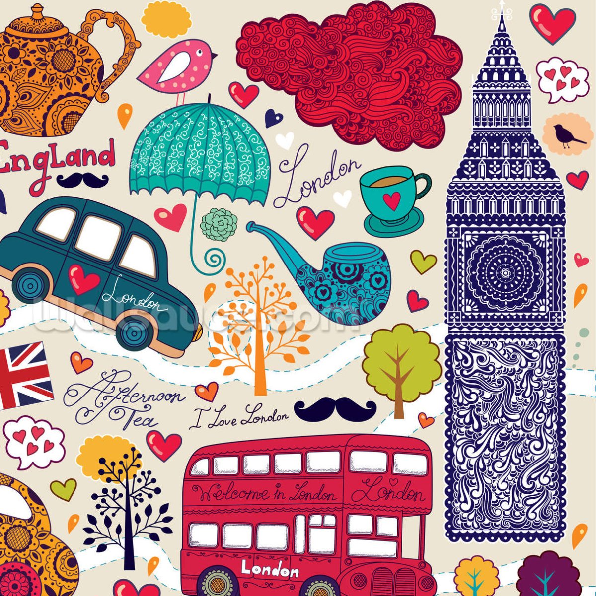 Стикеры в английском стиле