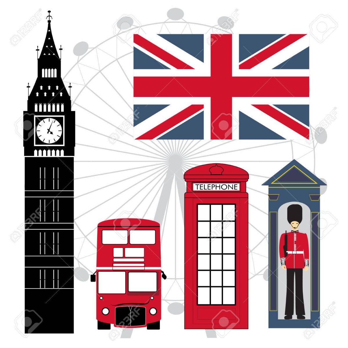 Символы Великобритании вектор