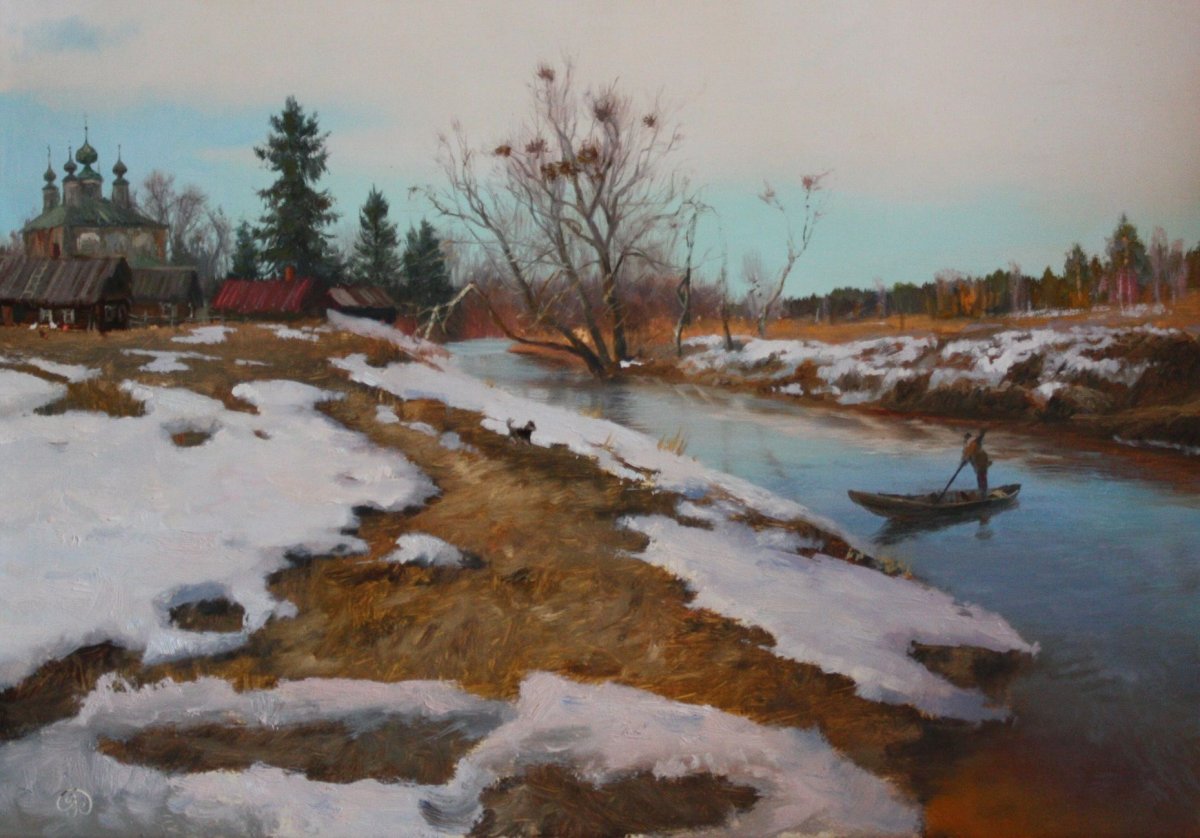 Жданов Владимир Юрьевич художник ранняя Весна в деревне