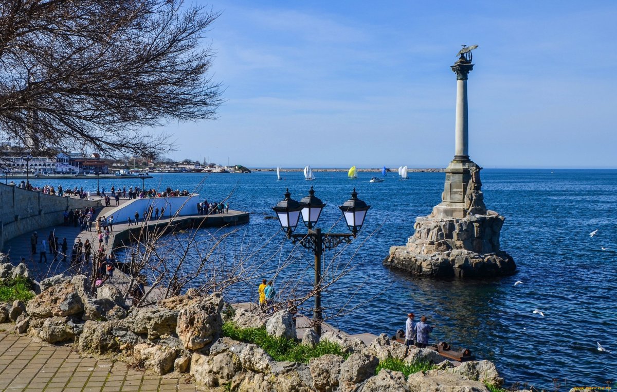 Севастополь город герой памятник затопленным кораблям нарисованный